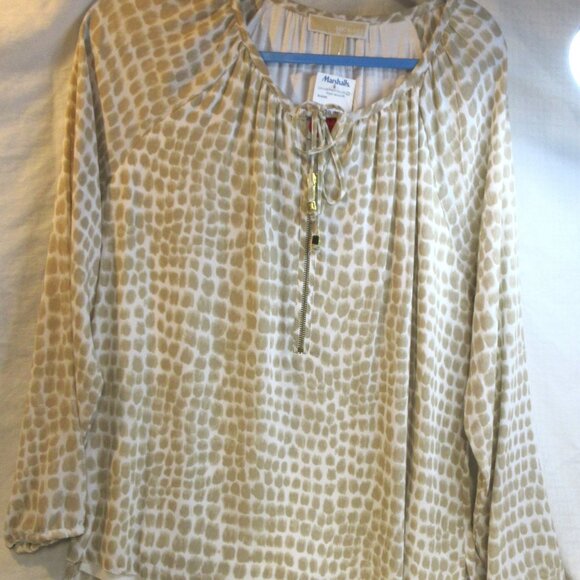 NWT~MICHAEL KORS~ SIZE 10~FRONT GOLD ZIPPER AND DRAWSTING, LINED, SIDE SLI - Picture 9 of 9